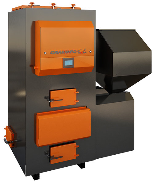TURBO self-cleaning pellet heating boiler with full automation; 70, 100 kW.